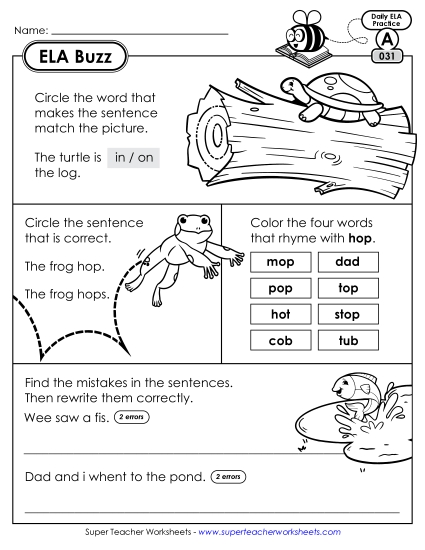 ELA Buzz: Week 7<br>Worksheets 31 through 35