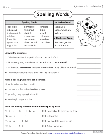 Question Worksheet (F-22)