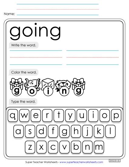 Write, Color, Type: Going