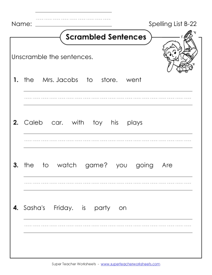 Scrambled Sentences (B-22) 