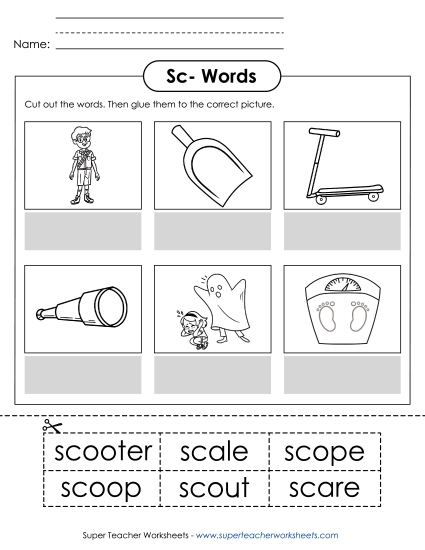 Cut and Glue (Sc- Words)