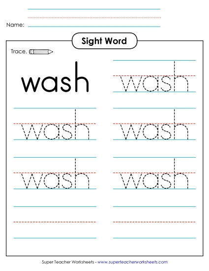Trace the Word: Wash