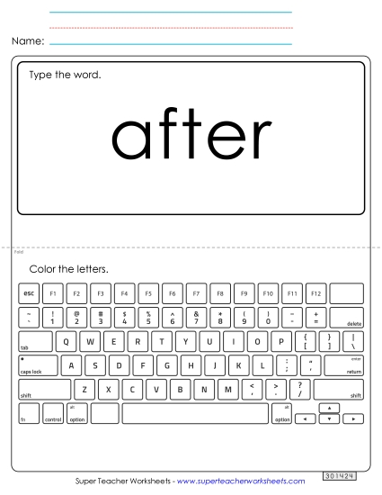Type the Word: After