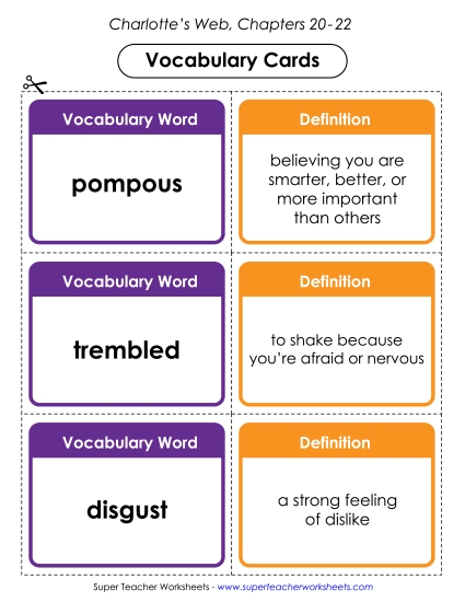 Vocab. Cards for Chapters 20-22