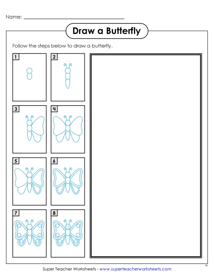 Draw a Butterfly Learning To Draw Worksheet