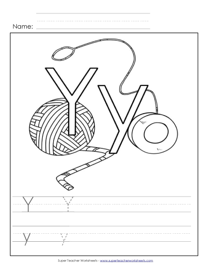 Letter Y - Color and Write