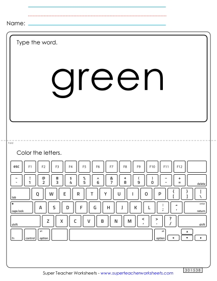 Type the Word: Green