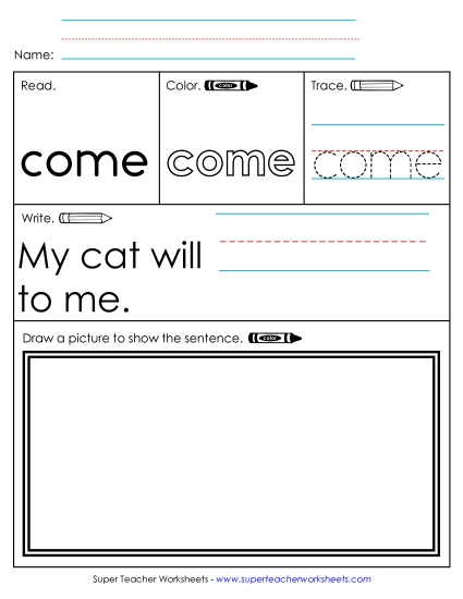 Worksheet 3: Come
