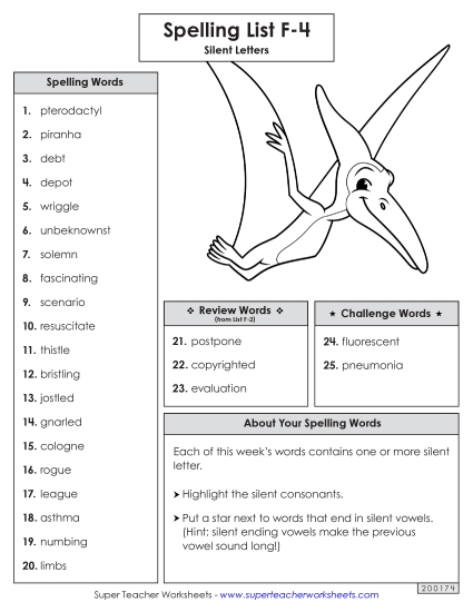 Spelling Word List (F-4)