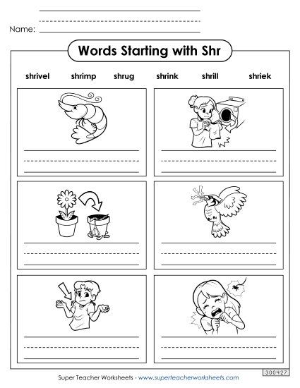 Writing Words that Start with Shr