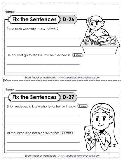 Fix the Sentences D-26 through D-30