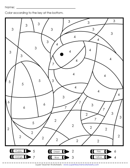 Color-by-Number: Chick and Egg