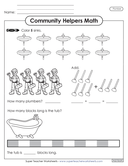 Community Helpers Math: Plumber