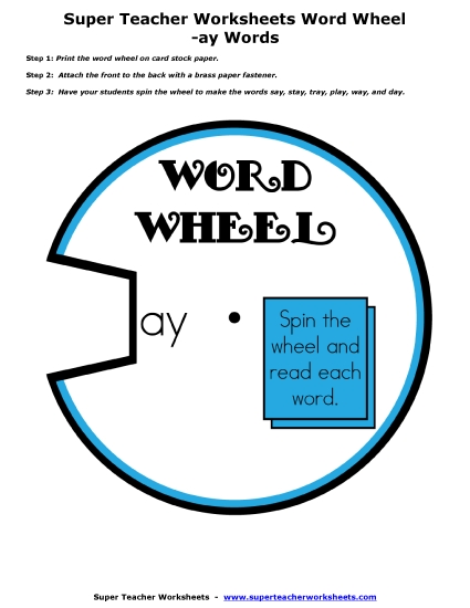 -ay Word Wheel