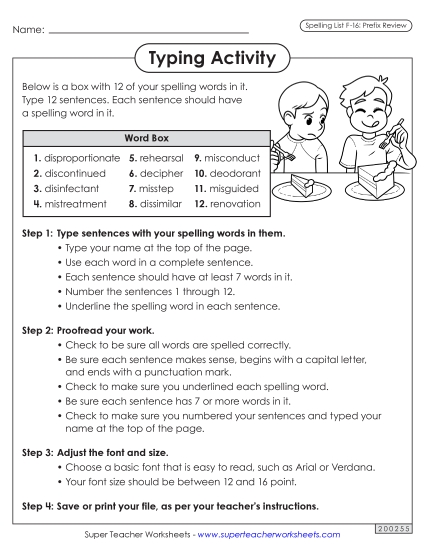 Typing Sentences (F-16)