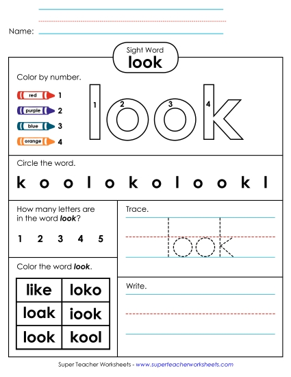 Worksheet 4: Look