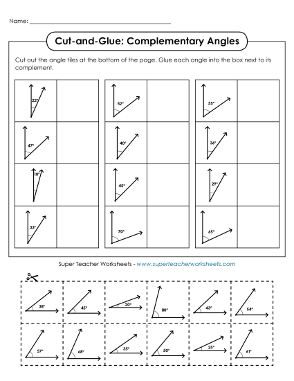 Complementary Angles: Cut-and-Glue