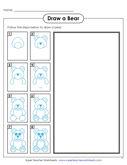 Draw a Bear Learning To Draw Worksheet