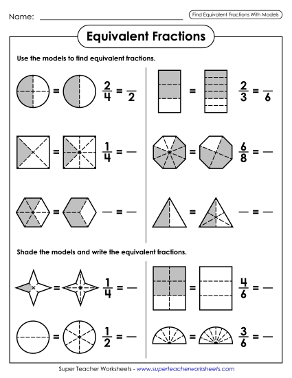 Finding Equivalent Fractions (Models)