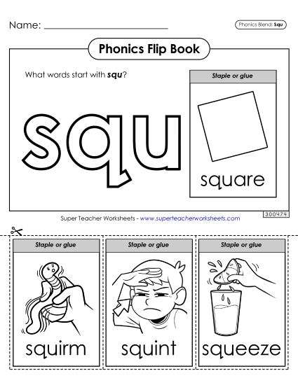 Phonics Flip Book (Squ-)