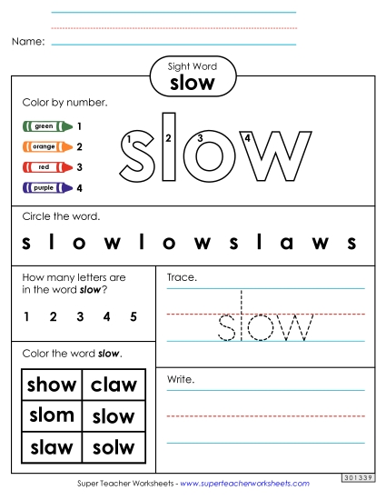 Worksheet 4: Slow