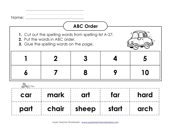 ABC Order: Cut and Glue (A-27)