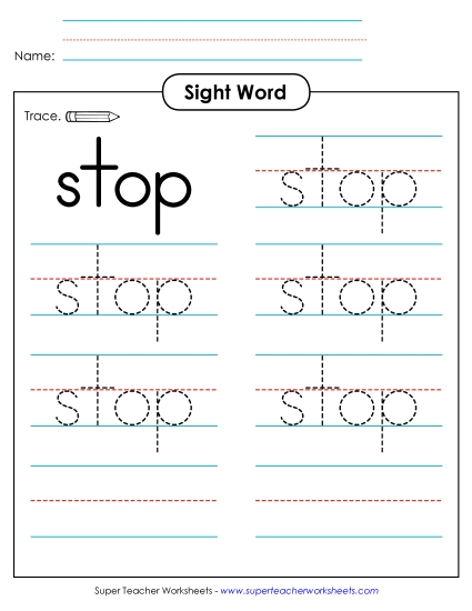 Trace the Word: Stop