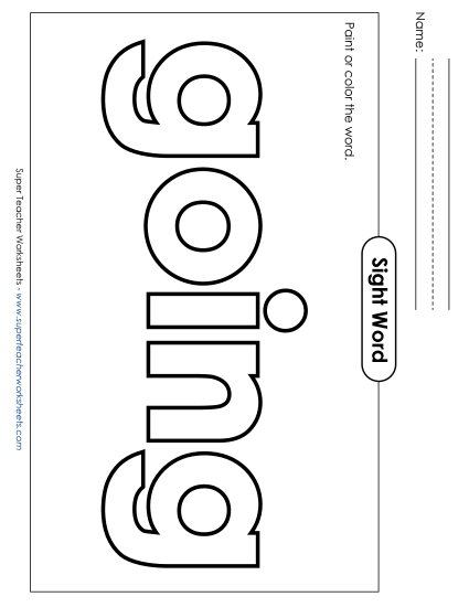 Paint or Color: Going