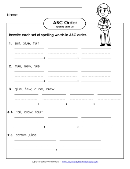 ABC Order - Word Sets (B-25)