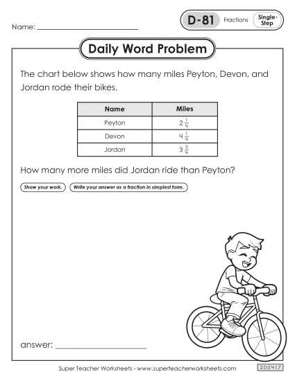 Daily Word Problems <br>D-81 through D-85