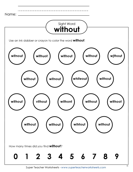 Dab or Color: Without