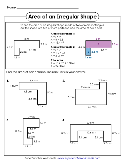Area of an Irregular Shape (Advanced)