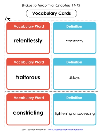 Vocab. Cards for Chapters 11-13