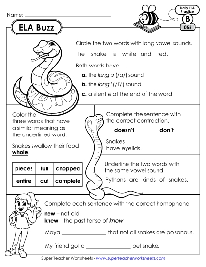 ELA Buzz: Week 12<br>Worksheets 56 through 60