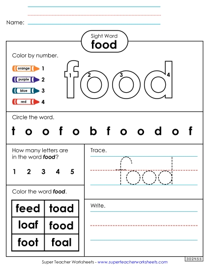 Worksheet 4: Food