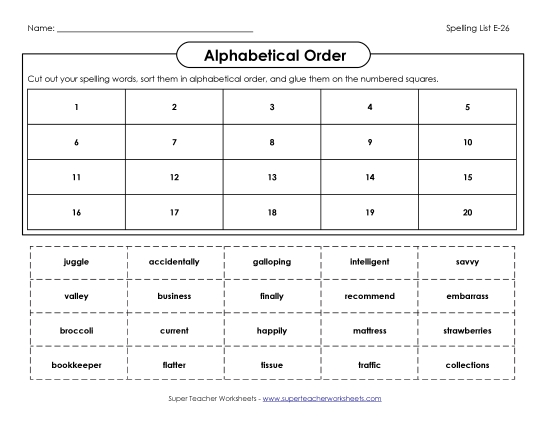 ABC Order Cut-and-Glue (E-26)