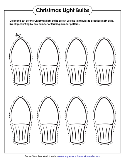 Christmas Lights Template Worksheet