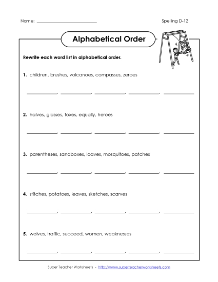 Alphabetical Order (D-12)