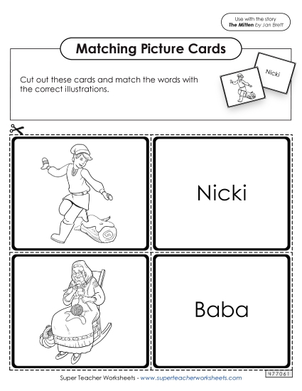 The Mitten Matching Cards