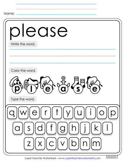 Write, Color, Type: Please