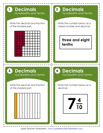 Decimals: Basic<br>(Tenths and Hundredths)