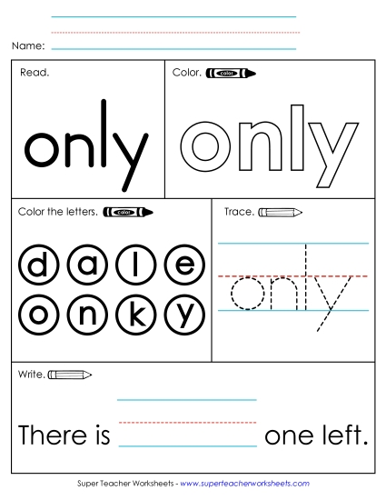 Worksheet 1: Only