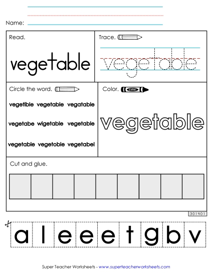 Worksheet 2: Vegetable