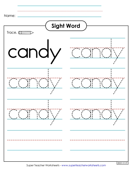 Trace the Word: Candy
