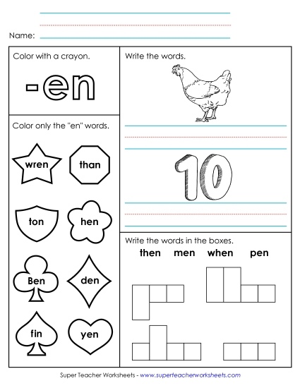 Worksheet 1 (-en Words)