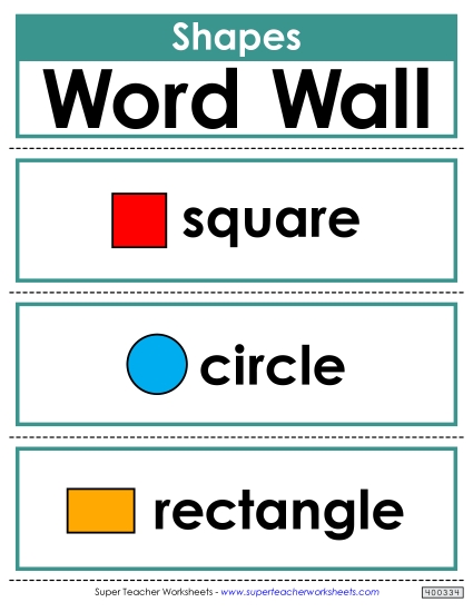 Shapes Word Wall Geometry Worksheet