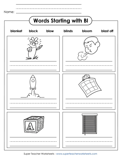 Writing Words that Start with BL