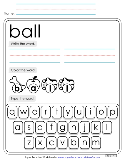 Write, Color, Type: Ball