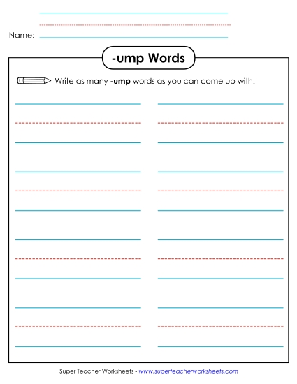 Brainstorm and Write (-ump)
