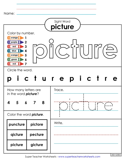 Worksheet 4: Picture